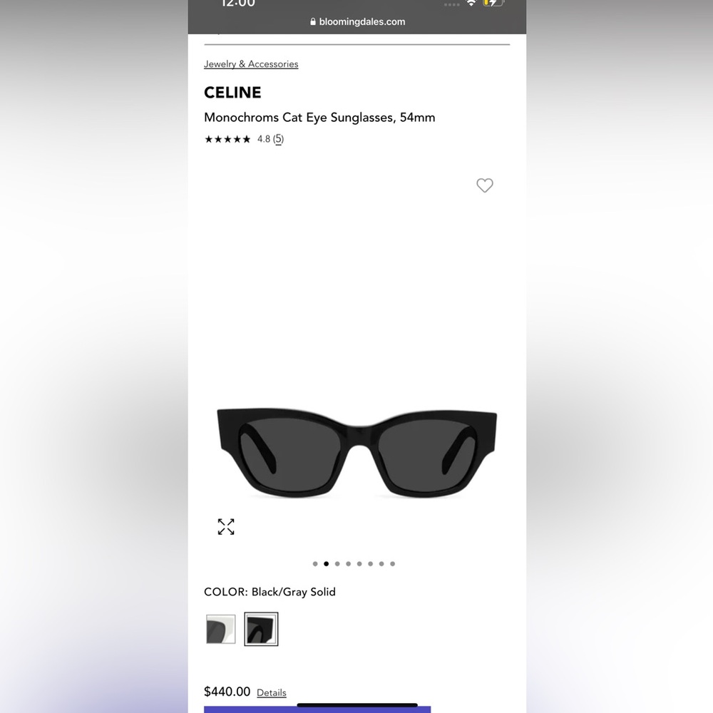 Celine Monochroms Sunglasses black